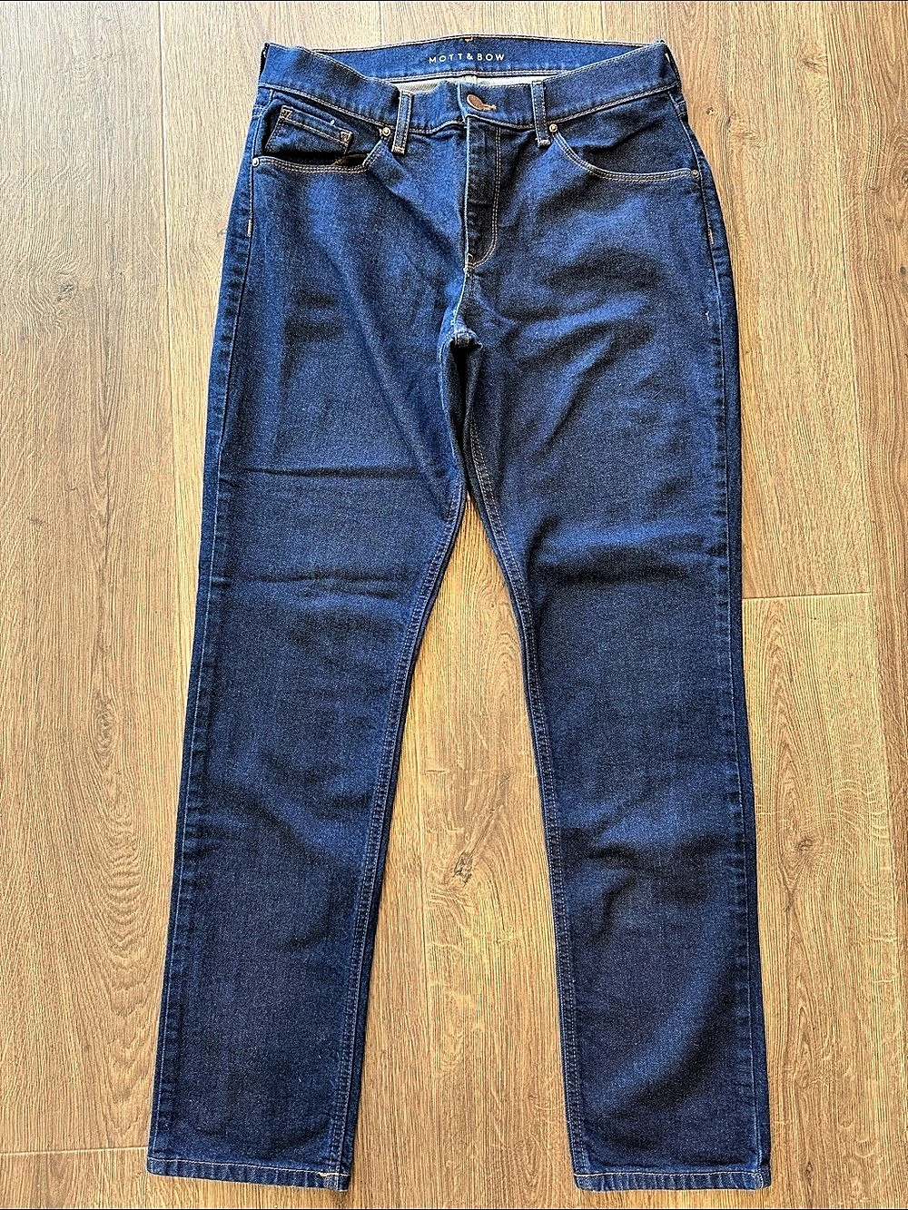 Mott & Bow Bowery Straight Leg Jeans in Blue Waist 30 L32 NWT